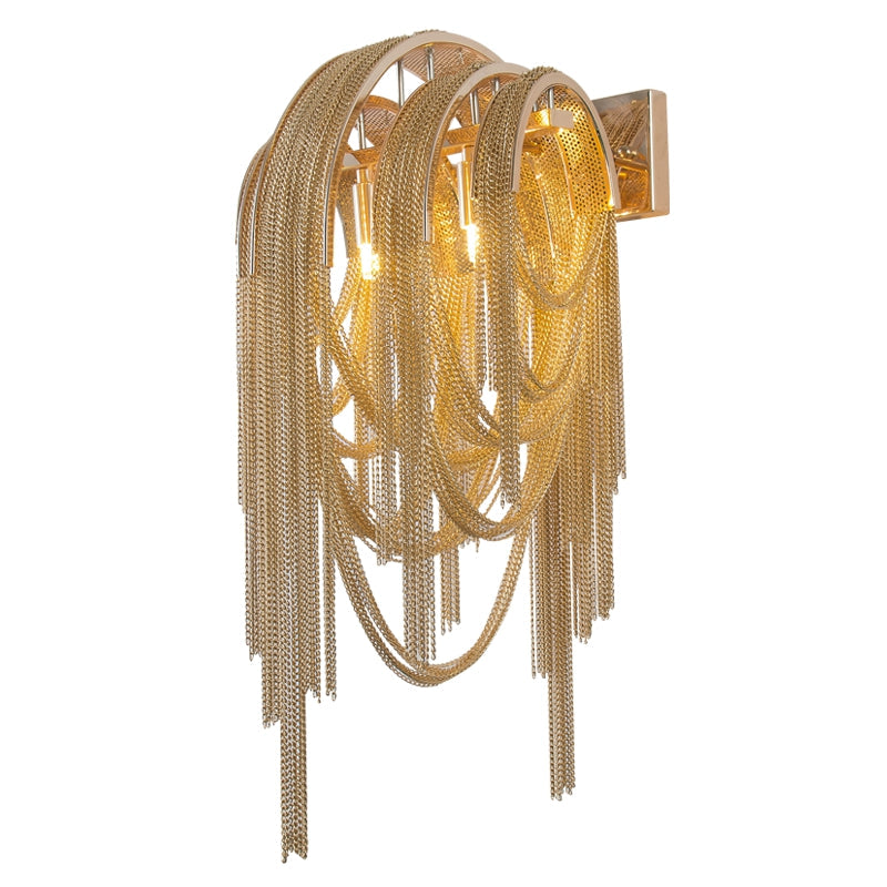Sophia Modern Aluminum Chain Tassel Wall Sconce