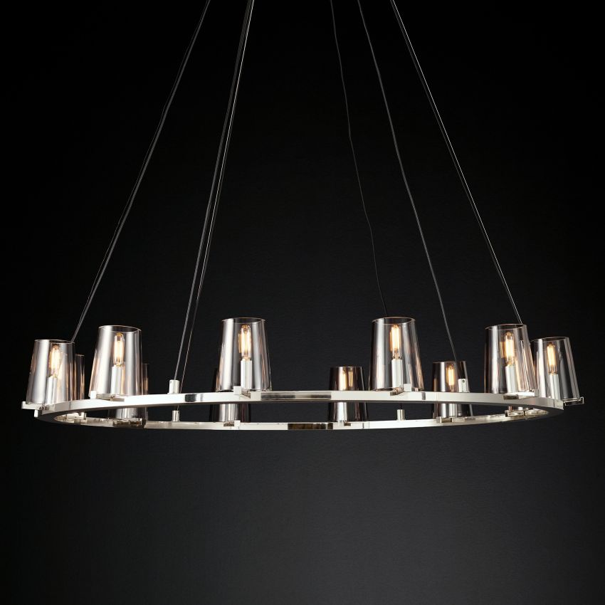 Penelope Modern Clear Glass Round Chandelier