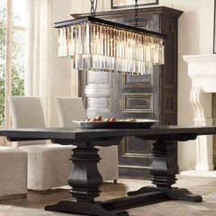 Modern Rectangular K9 Crystal Chandelier