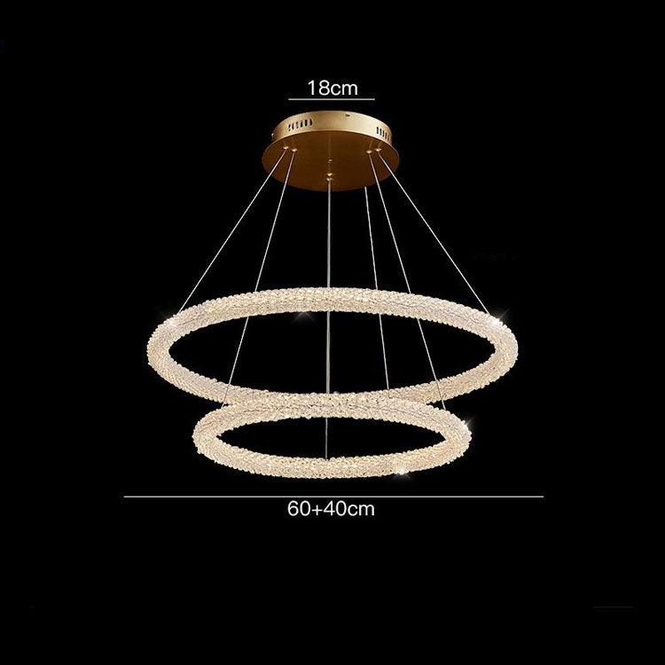Gloria Modern Clear Crystal Ring Chandelier