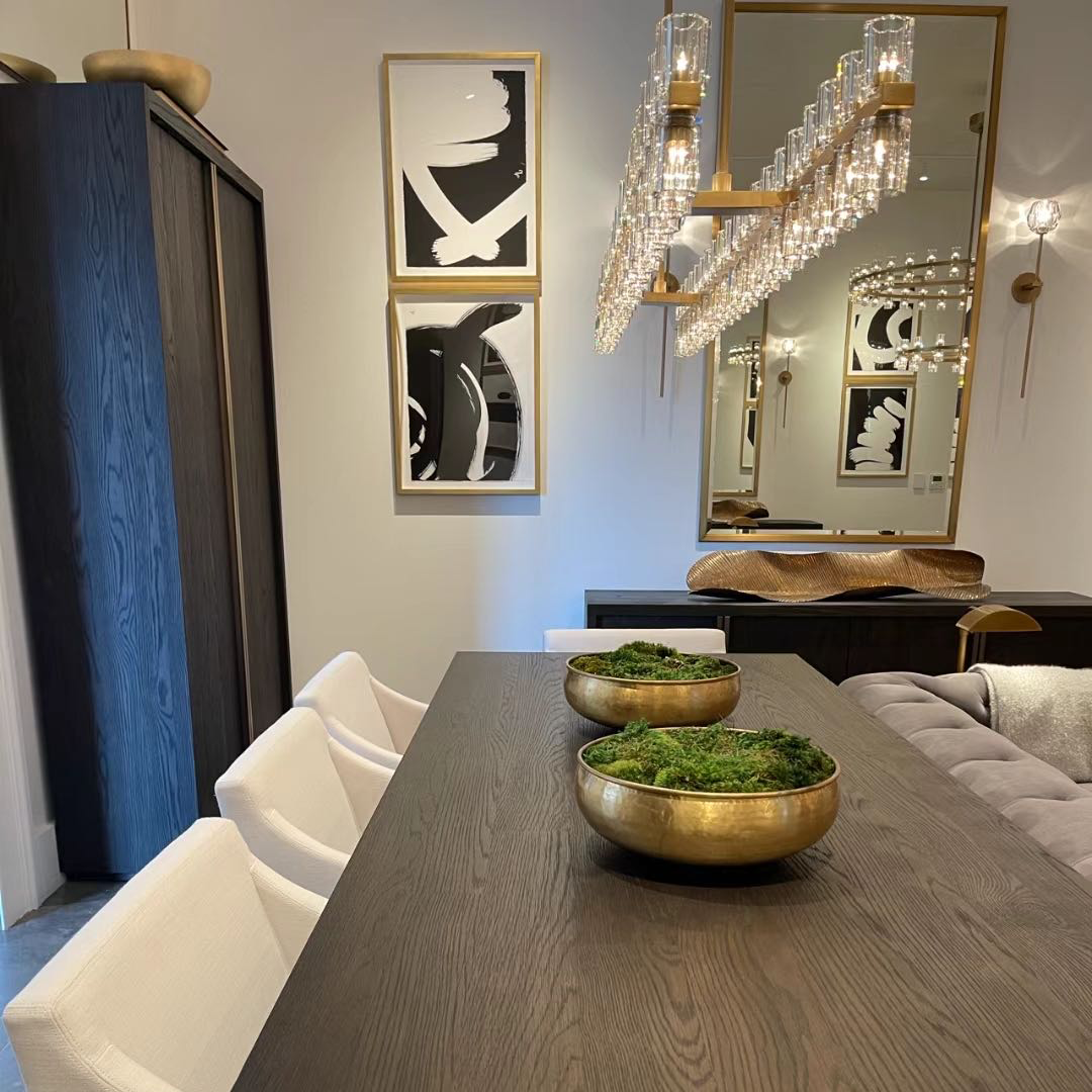 Industrial Rectangular Crystal Chandelier