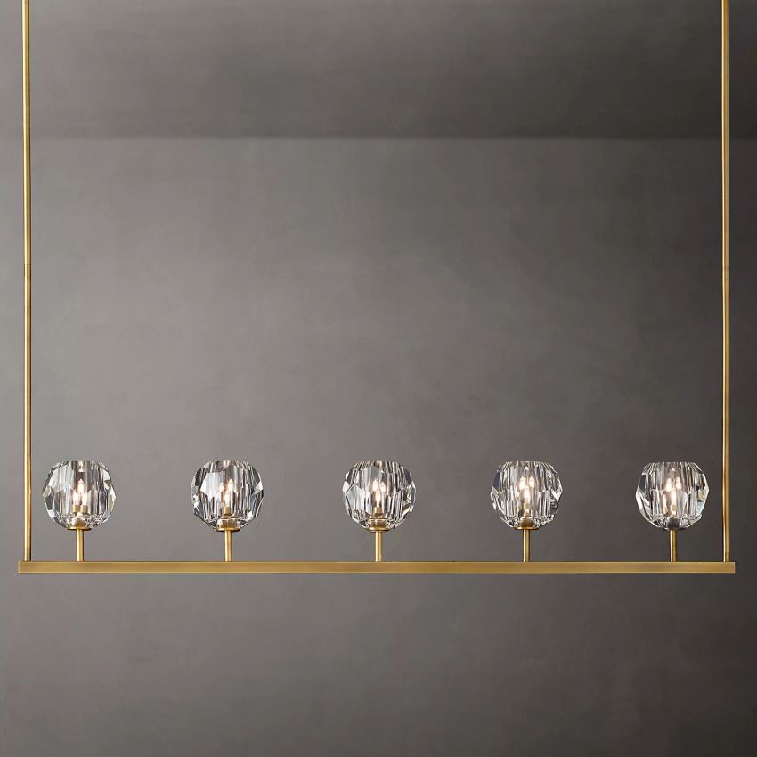 Belle De Crystal Linear Chandelier W 48