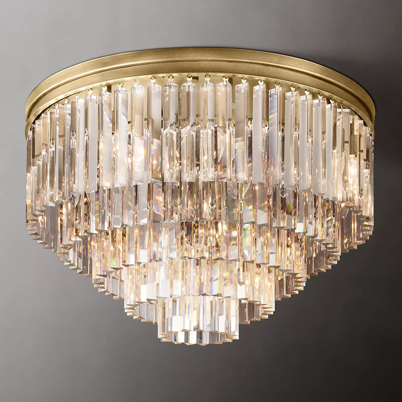 Modern K9 Crystal Flushmount Chandelier