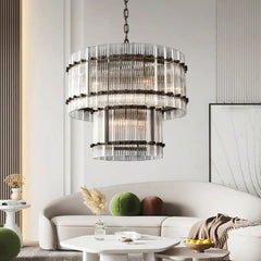 Marcia Glass TWO-TIER Round Chandelier D16