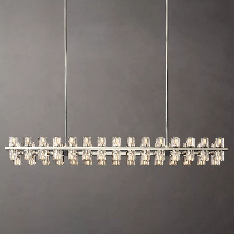 Industrial Rectangular Crystal Chandelier