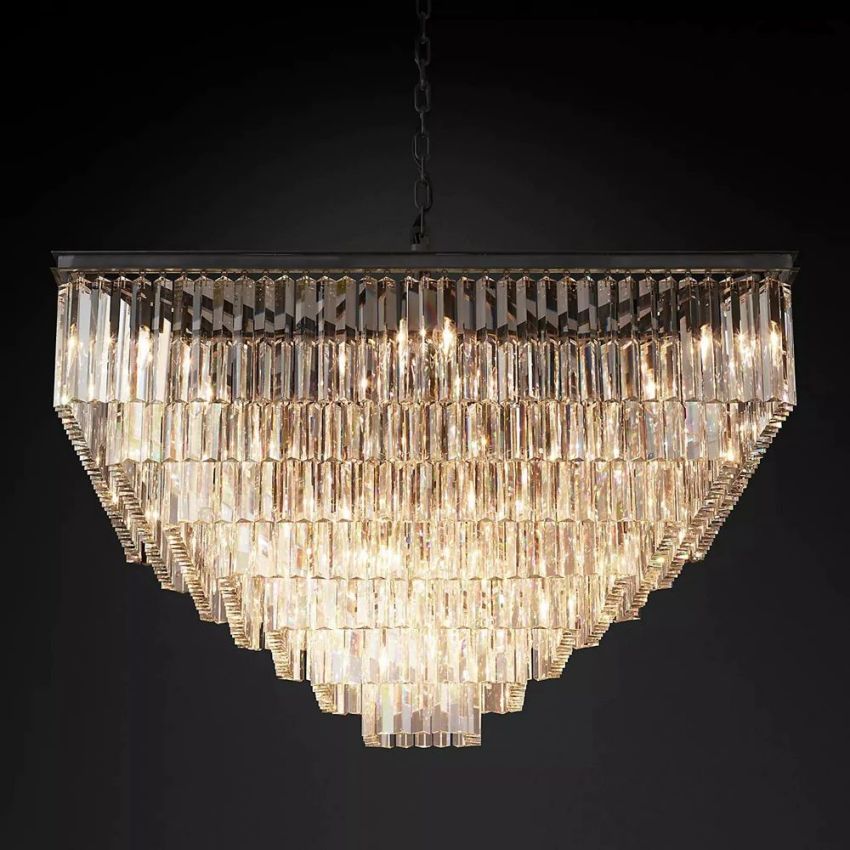 Odeon Modern Square K9 Crystal Chandeliers
