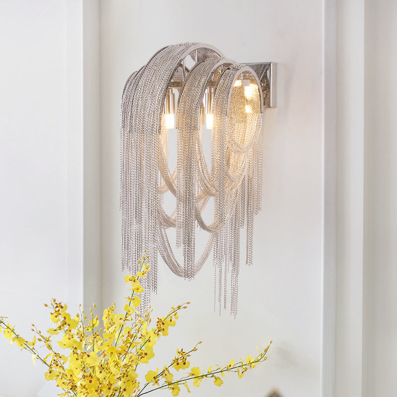 Sophia Modern Aluminum Chain Tassel Wall Sconce