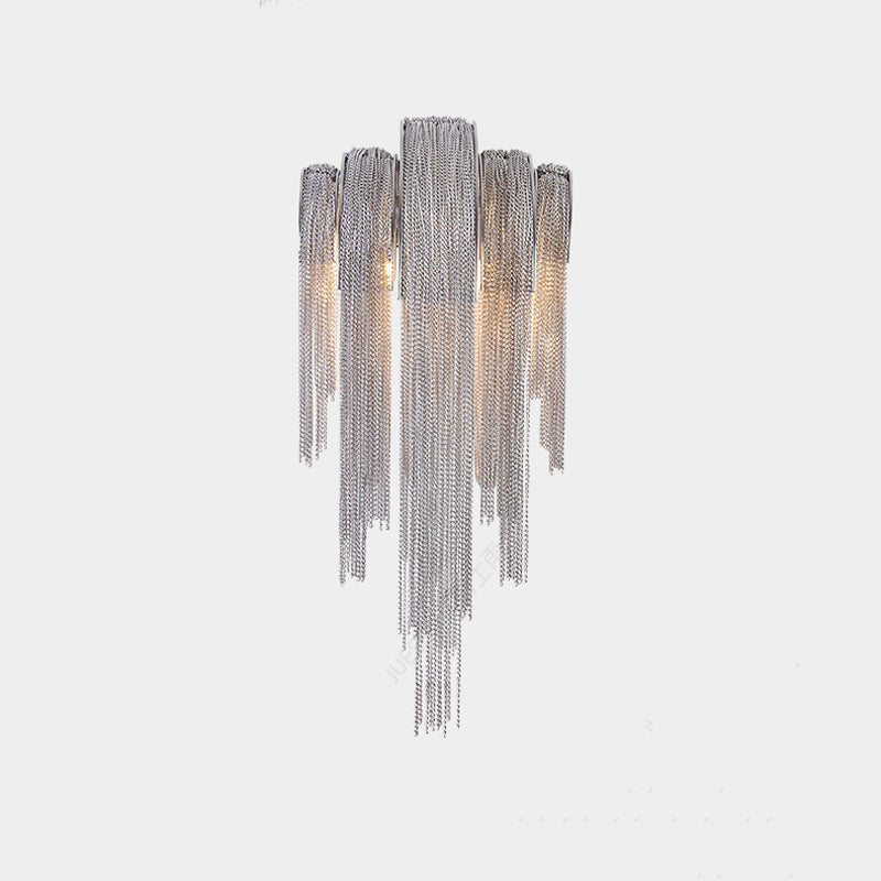 Sophia Modern Aluminum Chain Tassel Wall Sconce