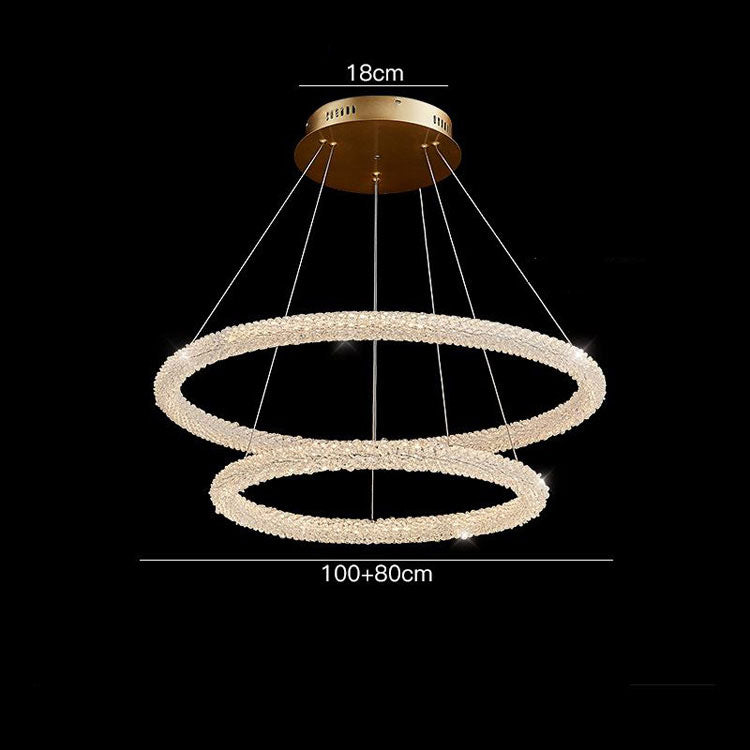 Gloria Modern Clear Crystal Ring Chandelier
