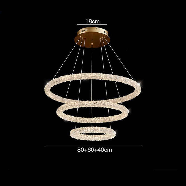 Gloria Modern Clear Crystal Ring Chandelier