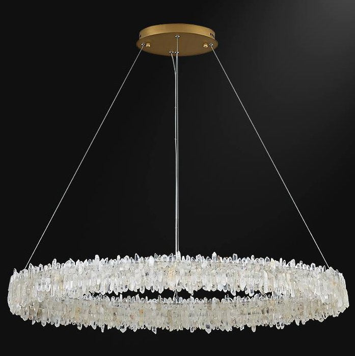 Natural Crystal Column Chandelier