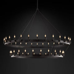 Vintage Candelabra Two-Tier Round Chandelier