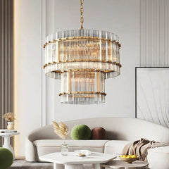 Marcia Glass TWO-TIER Round Chandelier D16