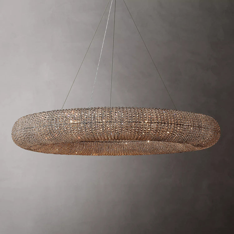 Luxury Crystal Halo Round ChandelierBlack