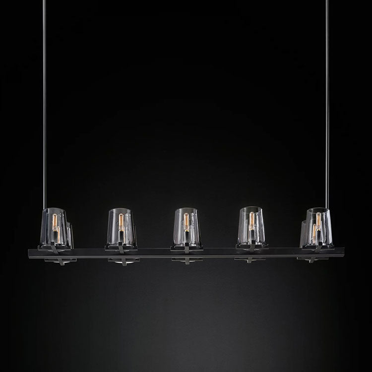 Penelope Modern Clear Glass Linear Chandelier