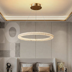 Gloria Modern Clear Crystal Ring Chandelier