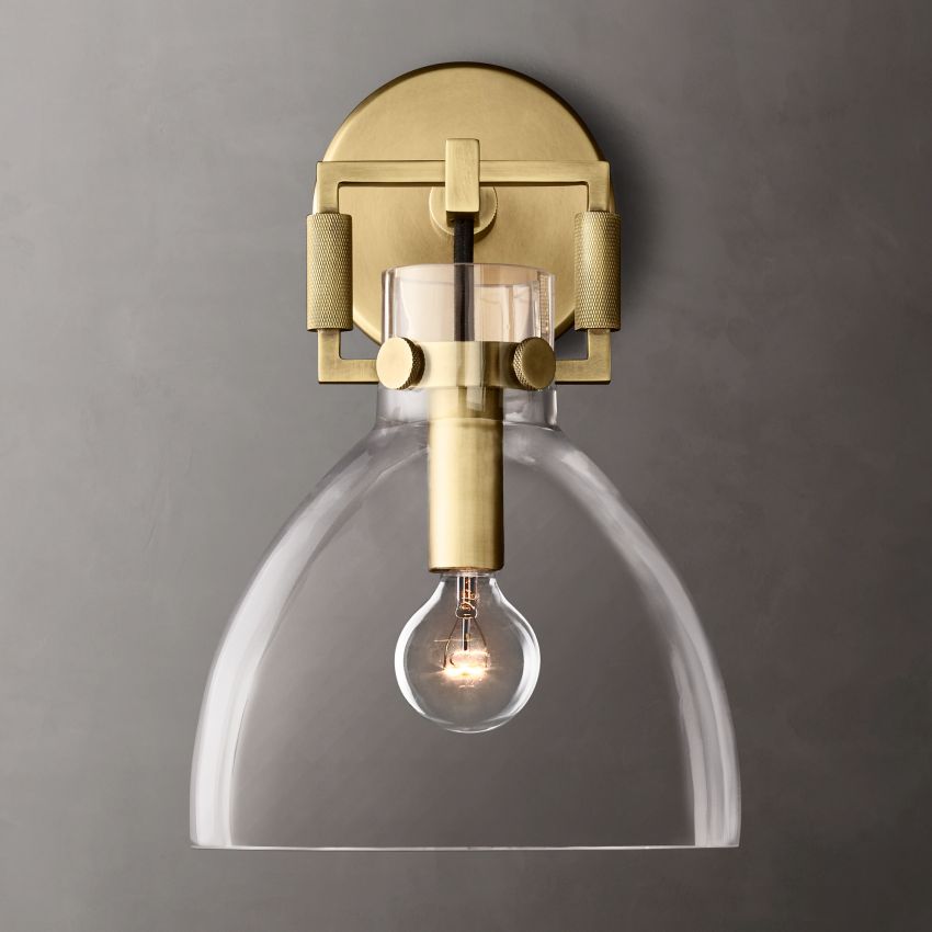 Machinist Glass Cloche Sconce 8
