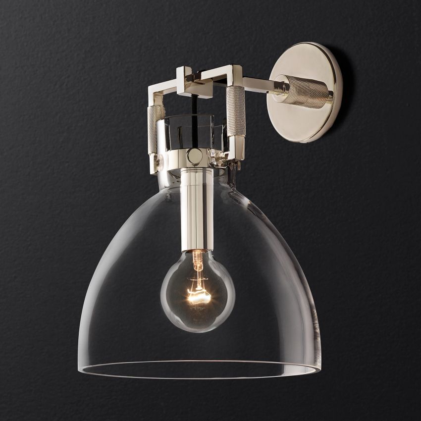 Machinist Glass Cloche Sconce 10