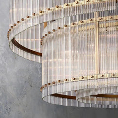 Marcia Glass TWO-TIER Round Chandelier D48