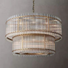 Marcia Glass TWO-TIER Round Chandelier D48