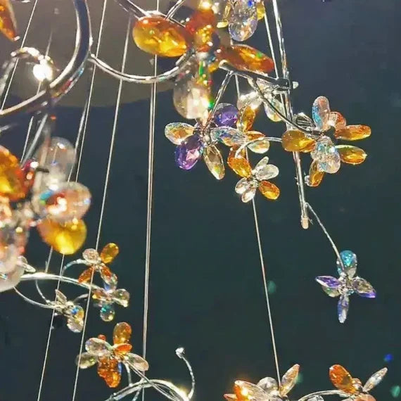 Crystal Flower Branch Chandelier