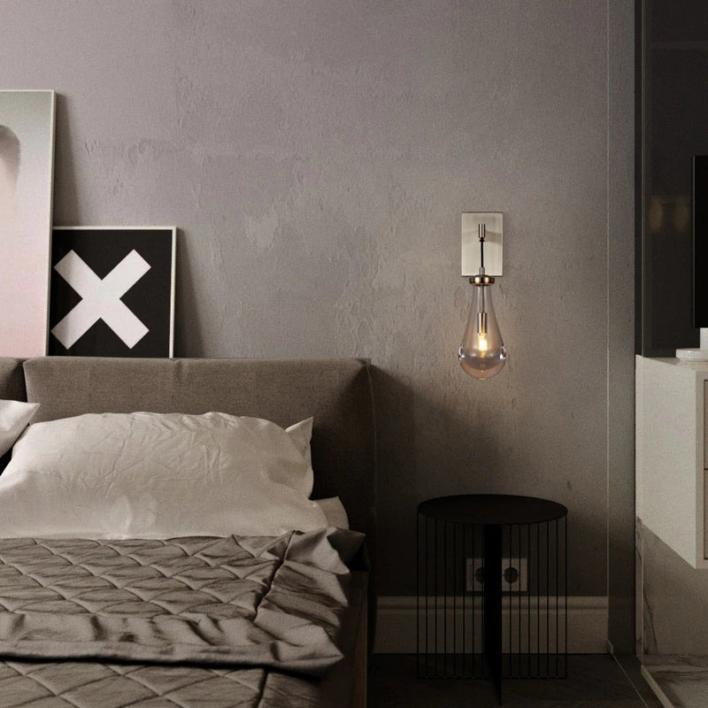 Raindrop Sconce Satin Nickel