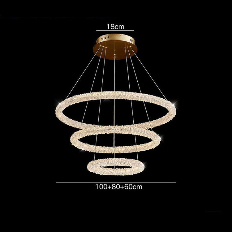 Gloria Modern Clear Crystal Ring Chandelier