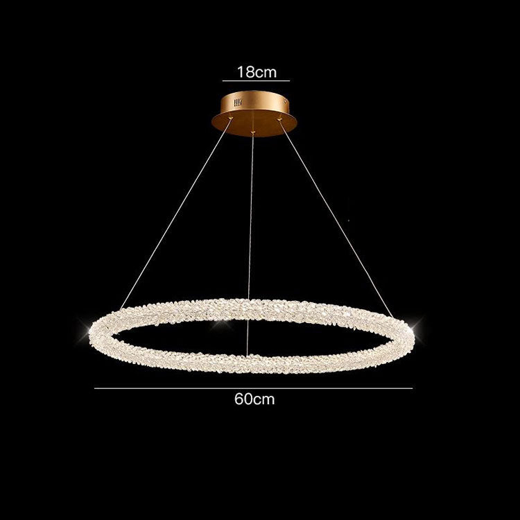 Gloria Modern Clear Crystal Ring Chandelier