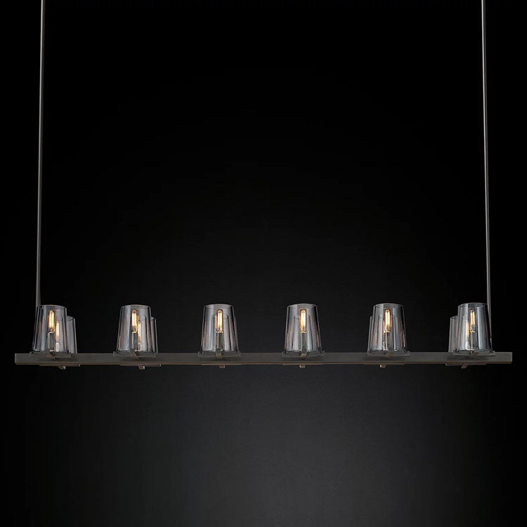 Penelope Modern Clear Glass Linear Chandelier
