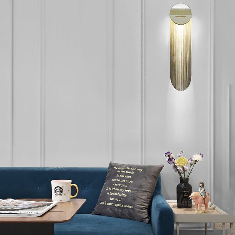 Indoor Decoration Wall Light Aluminum Chain Tassel Wall Sconce
