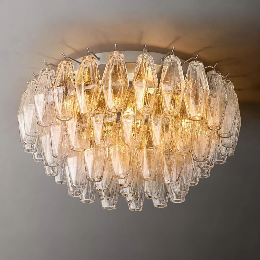 Murano Clear Glass Flushmount
