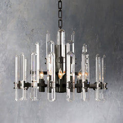 Bonnie Faceted Crystal Prisms Round Chandelier