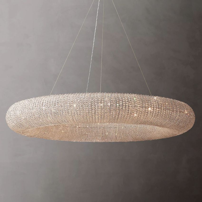 Luxury Crystal Halo Round Chandelier