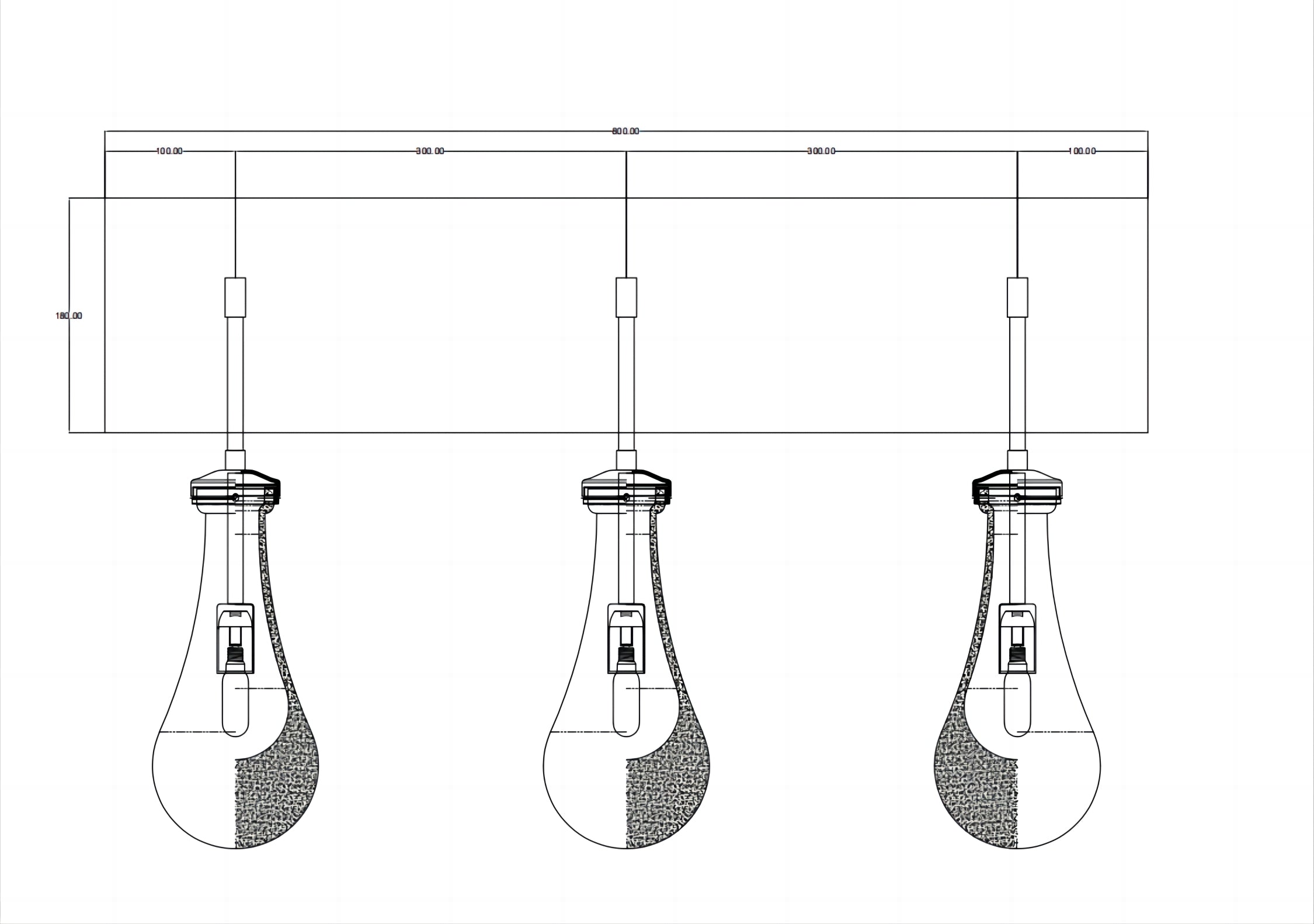 Customized Raindrop Wall LampBlack Down Rods