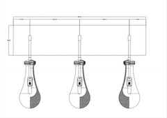 Customized Raindrop Wall LampBlack Down Rods