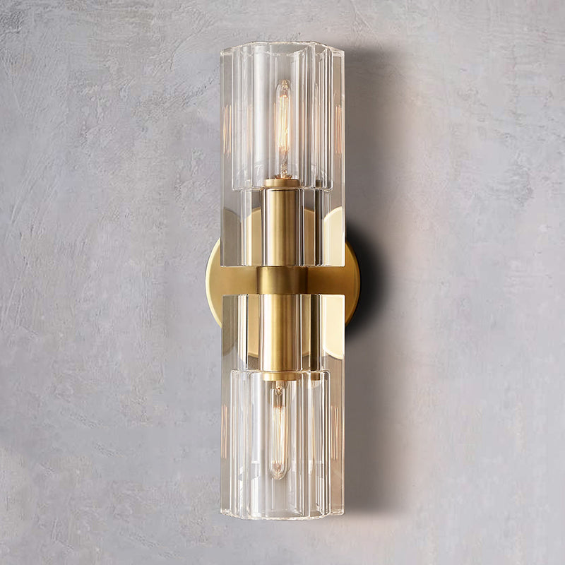 Industrial Crystal Glass Cup Linear Wall Sconce