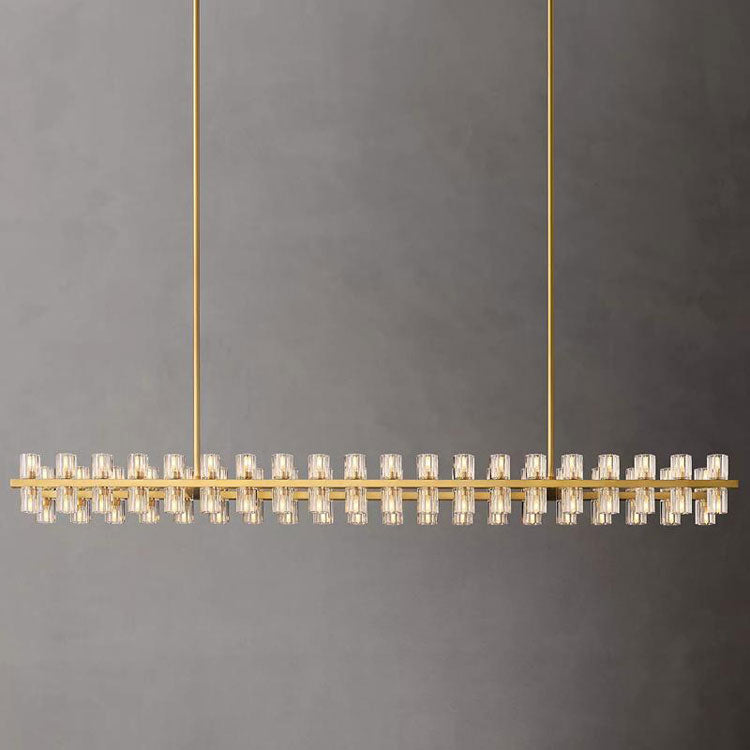 Industrial Rectangular Crystal Chandelier