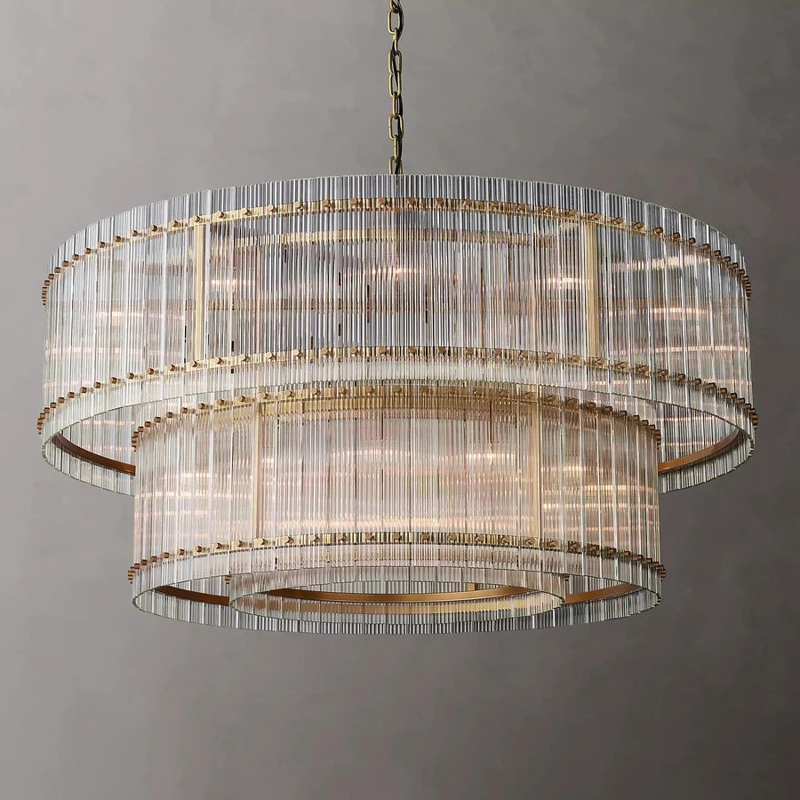 Marcia Glass TWO-TIER Round Chandelier D60