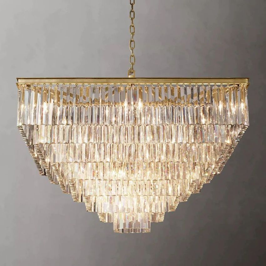 Odeon Modern Square K9 Crystal Chandeliers