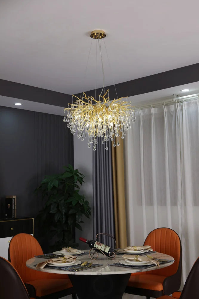 Modern Crystal Branch Raindrop Chandelier