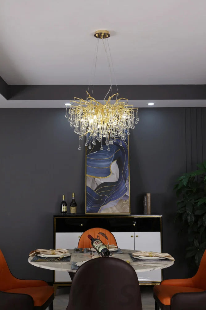 Modern Crystal Branch Raindrop Chandelier