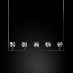 Belle De Crystal Linear Chandelier W 48